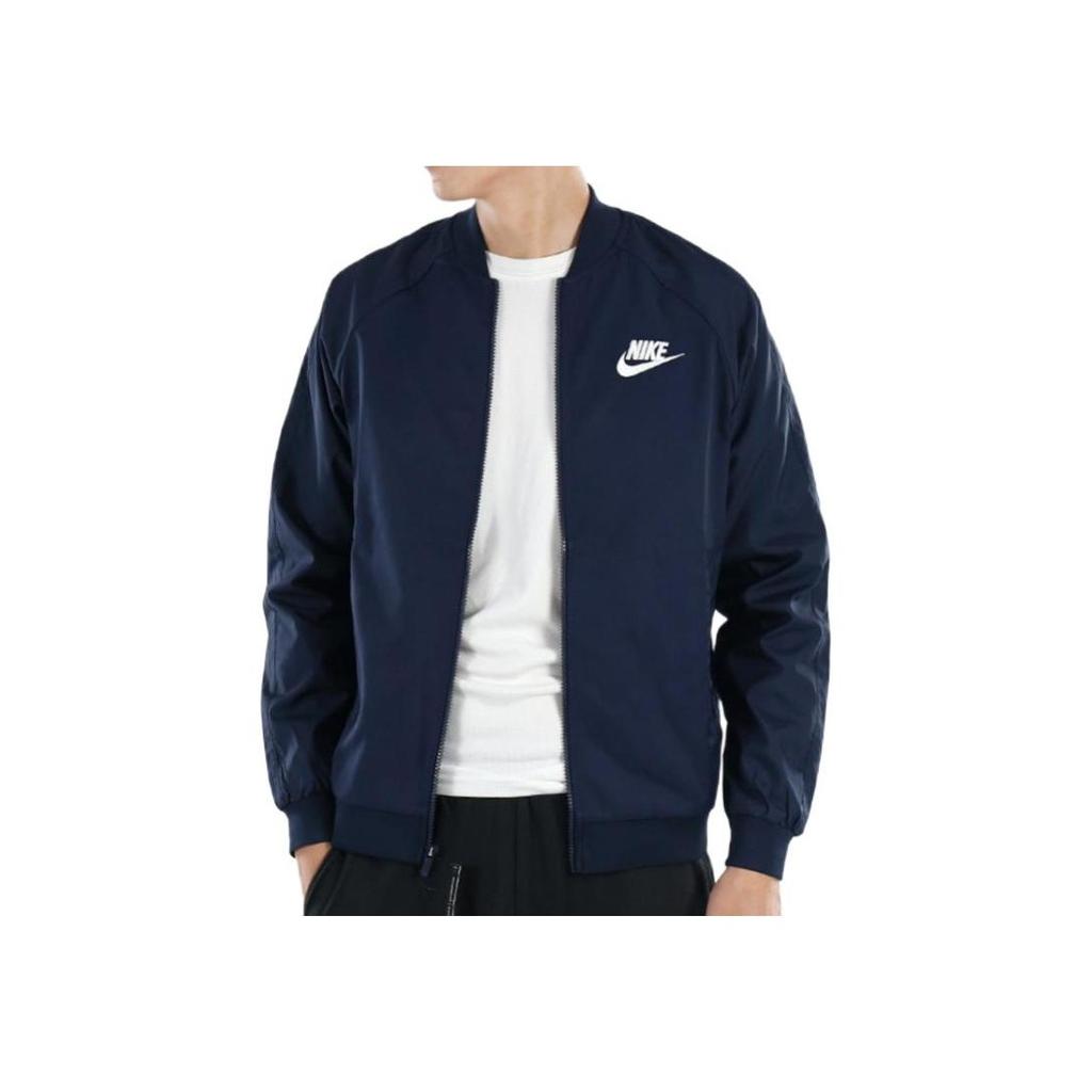 Nike Sportswear Logo Print Zip-Up Long Sleeve Jacket Men Outerwear Navy 832225-451