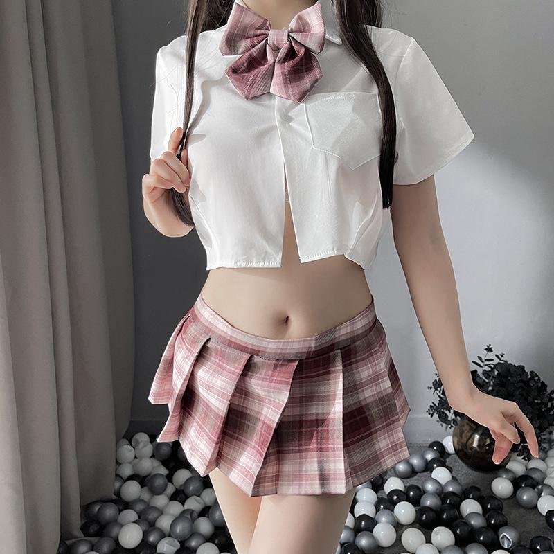 Sexy Sexy Student Dress Jk Uniform Pleated Skirt Seduction Cute Plaid Suit Sailor Role Performance
