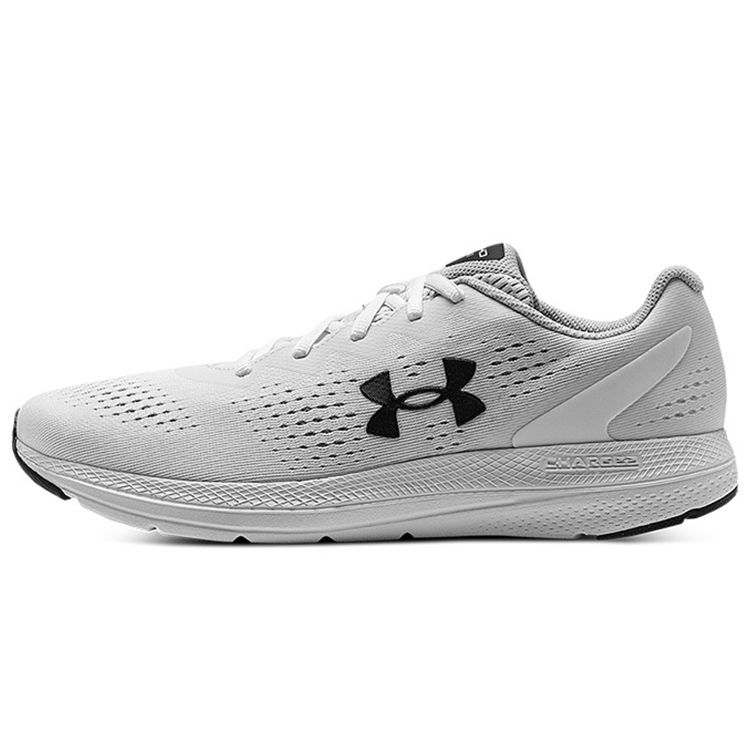Under Armour Charged Low-Top Running Shoes Comfortable Women Sneaker White Gray 3024141-104