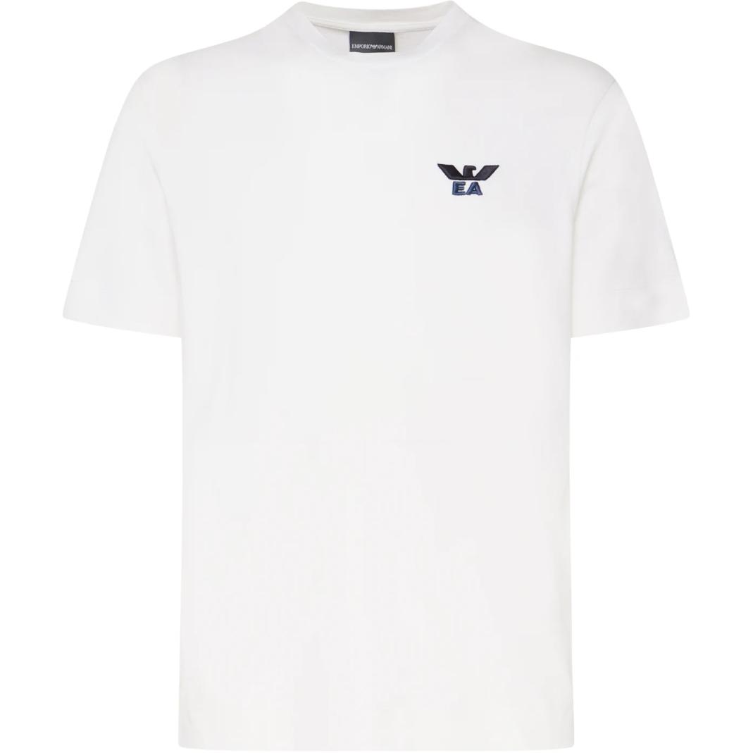 Emporio Armani EA Logo Round Neck Pullover Short Sleeve T-Shirt Men tops White 6D1TM1-1JOCZ-01B8 M
