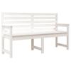 Garden Bench White 159.5 x 48 x 91.5 cm Solid Pine Wood