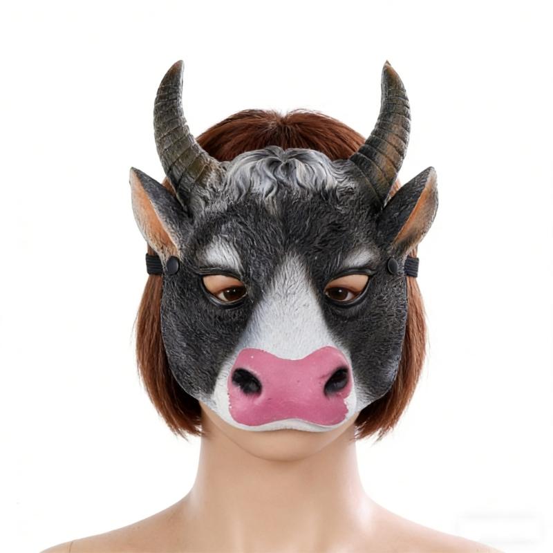Cow Mask,Animal Masquerade Mask Cow Head Mask for Adult Kids Ox-Head Mask for Festival Cosplay Halloween Costumes