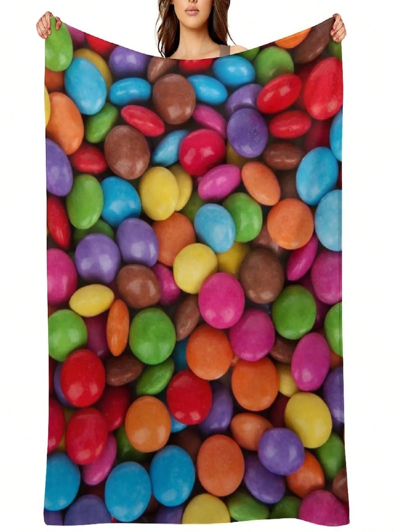 

Кольорові цукерки M&Ms Райдужні Маленькі Круглі Цукерки Плед Для Немовлят Найм якший Для Пледів 75X95CM сірий колір