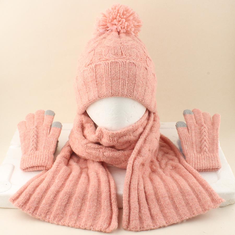 Dziecięcy Zimowy Ciepły Dzianinowy Zestaw Czapka z Pomponem Szalik Rękawiczki Zestaw 3 Szt. Lub Pojedyncza Czapka Beanie Wiatroodporna Ochrona Uszu Dla Chłopców Dziewczynek Zimna Pogoda Na Zewnątrz
