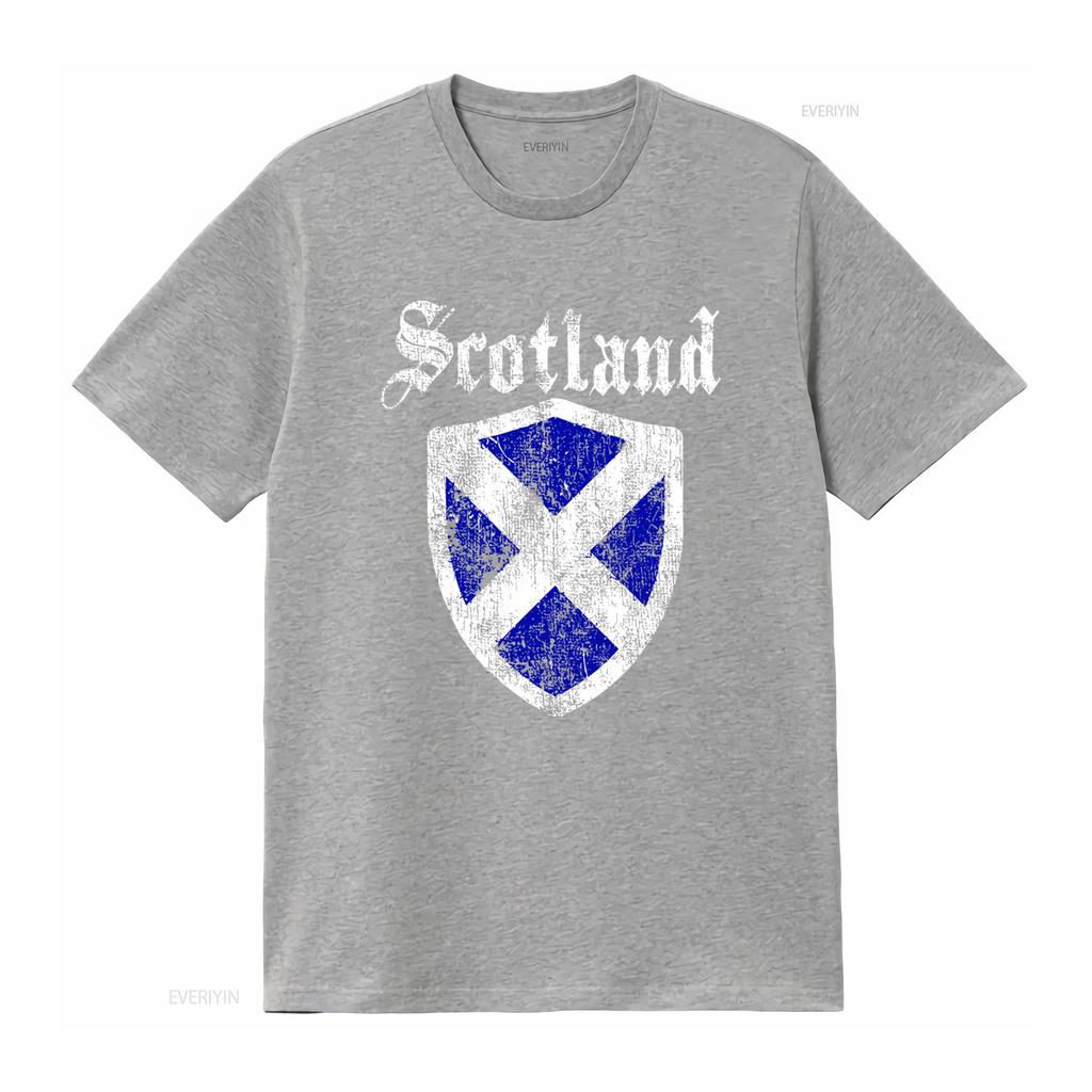 Vintage Scotland Scottish Flag Shield Design T Shirt Top for Rugby Enthusiasts vintage Washed homme Versatile designer clothes