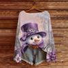 Women's Fashion Christmas Print Lightweight Sweater Casual Long-Sleeve Knit Pullover Top