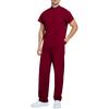 Men's Comfortable And Casual Solid Color Short Sleeved Pants Protective Suit Set