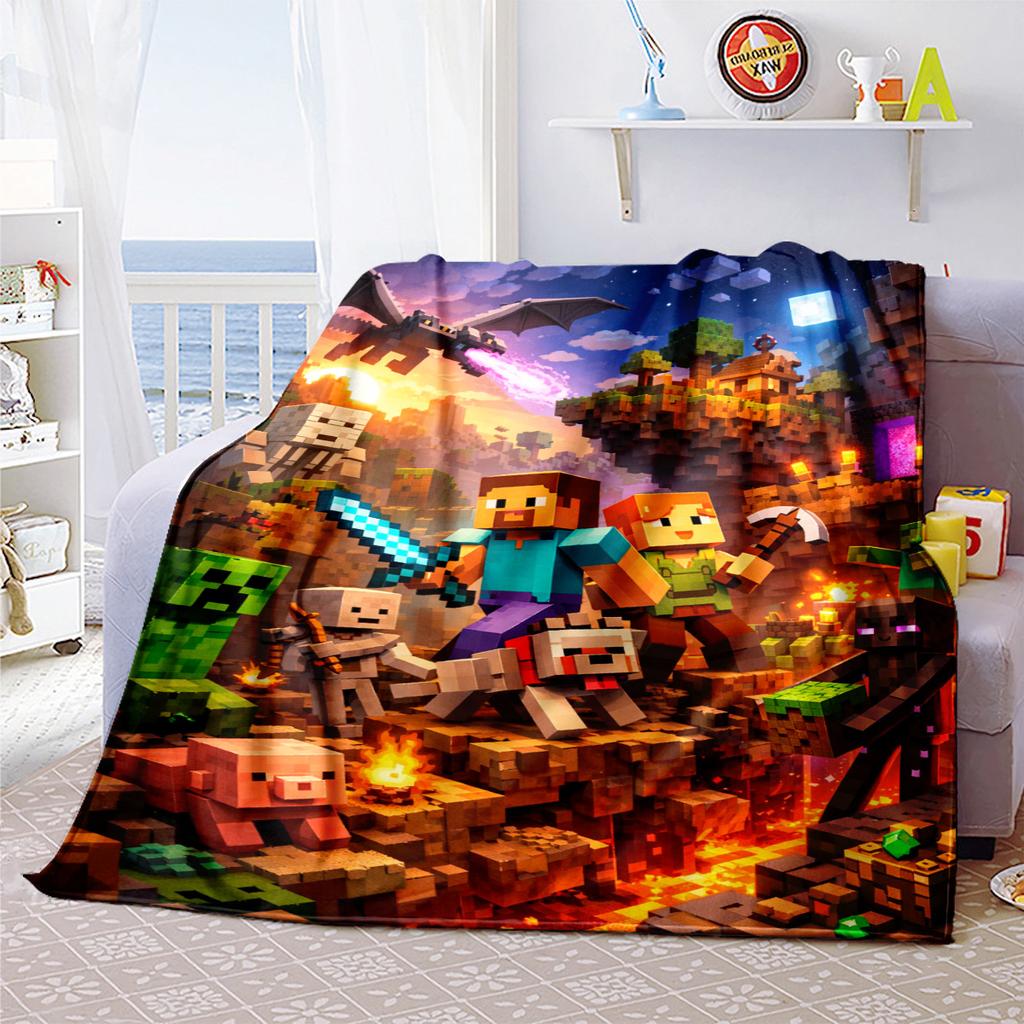 Classic Entertainment Sandbox Xbox Games Minecraft  blanket, home warming, four season bed decoration, sofa cover, flannel throwing blanket K2