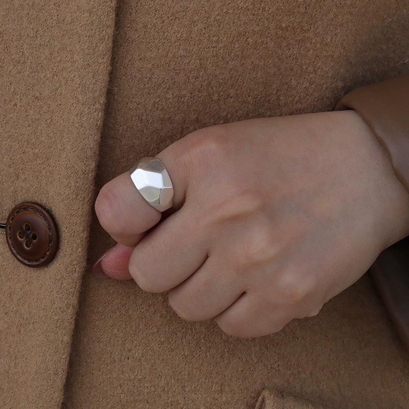 Minimalist Rhombus Geometric Wide Open Rings For Women Vintage Fashion New Jewelry Gift Party Daily Wholesale anillos