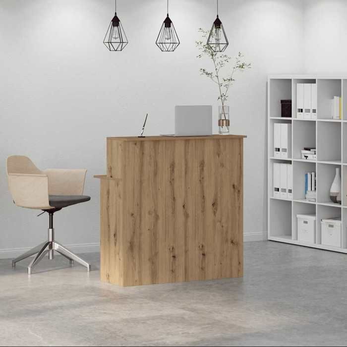 VidaXL Reception Desk Artisan Oak 100x50x103.5cm Engineered Wood, Reception Counter, Salon Reception, Counter 859032