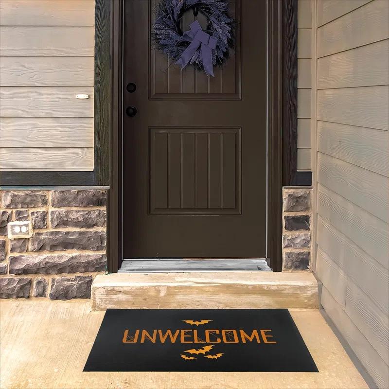 Halloween Scene Crystal Velvet Entrance Door Mat Non-Slip And Dirt-Resistant Easy To Take Care Of Universal Floor Mat