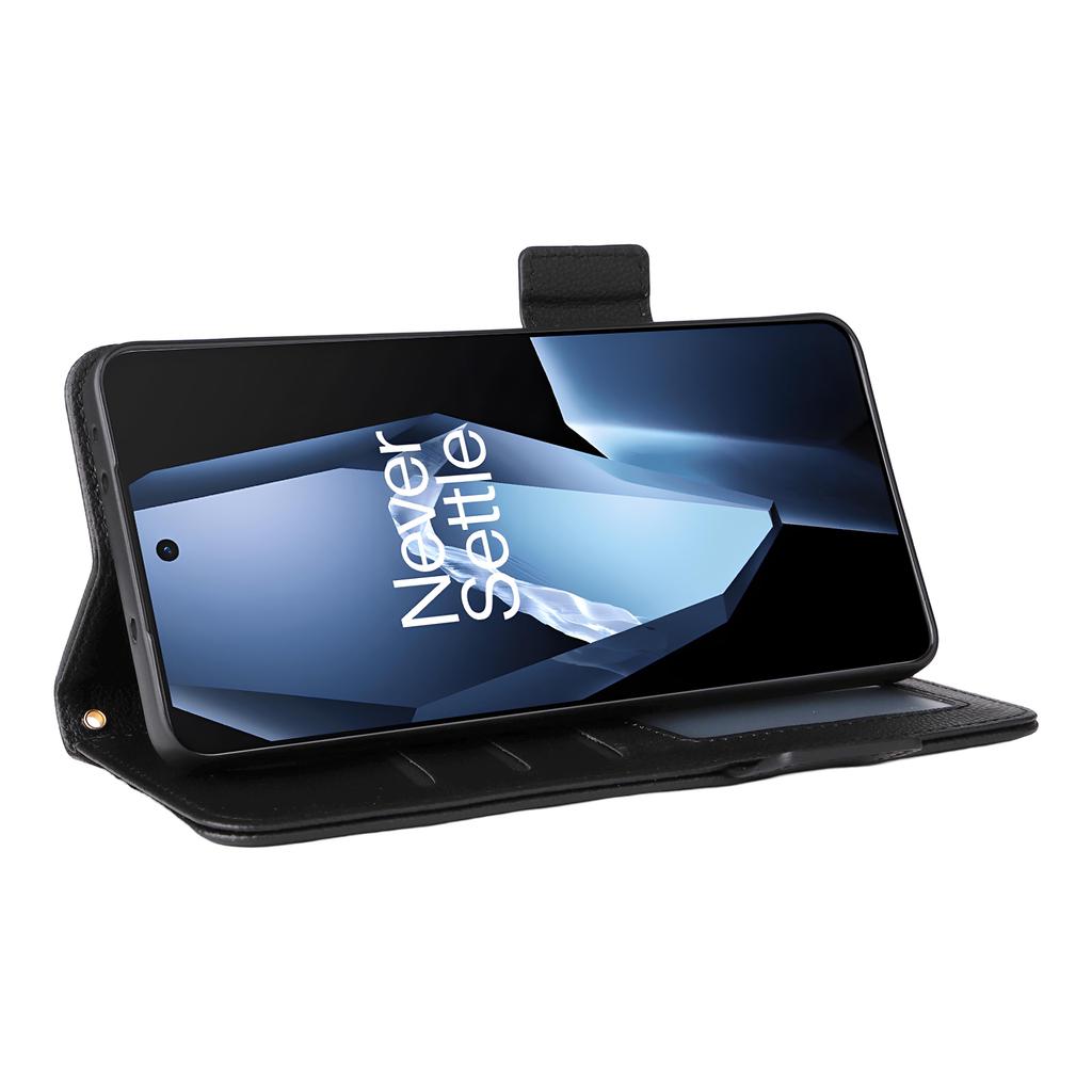 Leather Case with Wrist Strap for OnePlus Ace 5 5G/Ace 5 Pro 5G/13R 5G Litchi Texture Wallet Flip Phone Cover