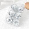 12Pcs Disco Ball Glass Silver Christmas Decoration for Disco Carnival Theme Music Party Cake Decor Sparkling Christmas Tree Gift