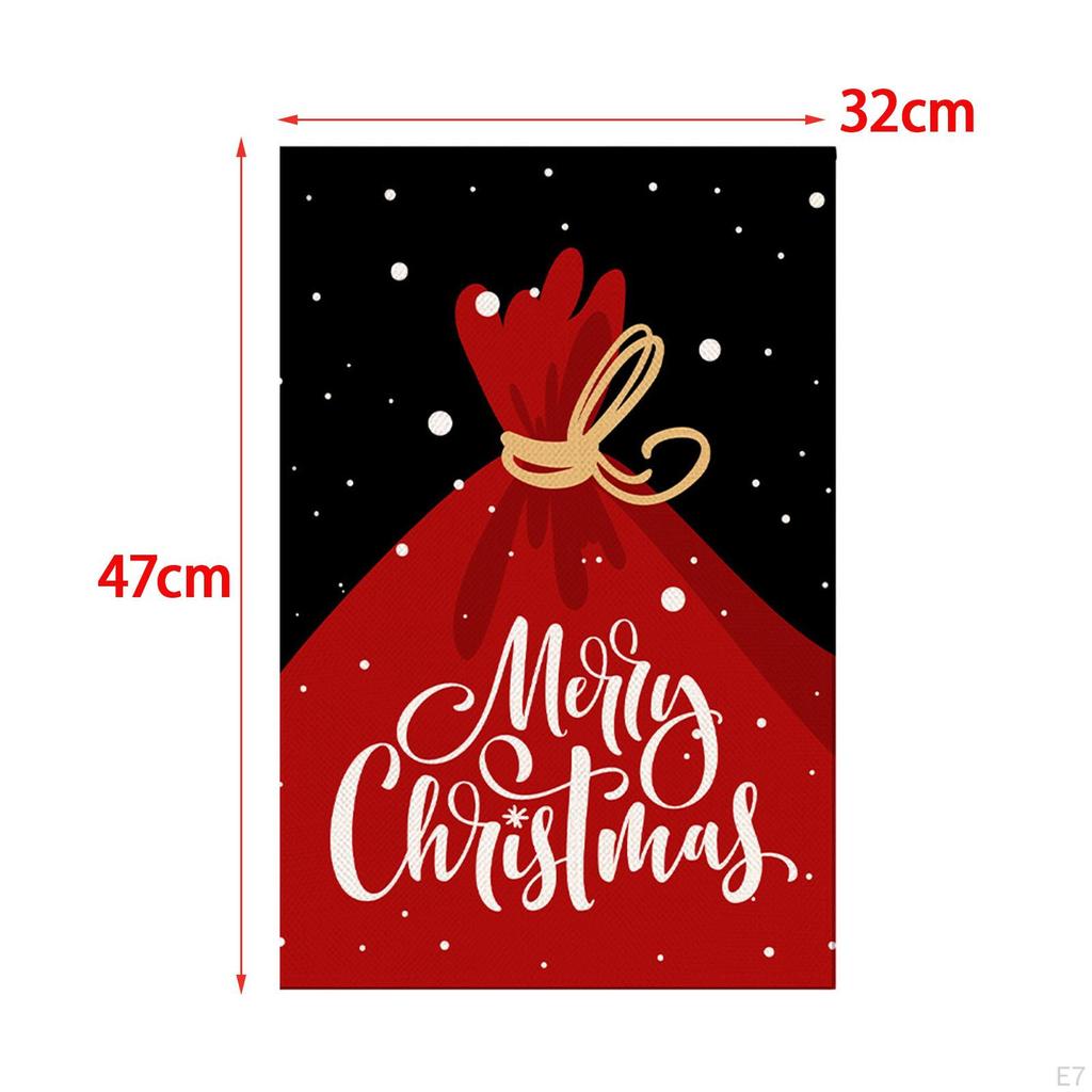 Banner Christmas Decorative Garden Flag Linen Ornament Accessories Courtyard