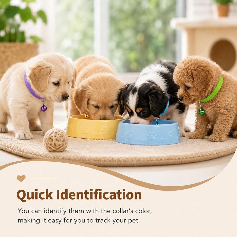 12pcs Bell-Equipped Kitten Collars Multicolor Pet ID Bands Portable Bell Collars  Pet Supplies