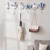 Beach Wooden Wall Hook Summer Ocean Theme Towel Rack with 6 Hooks for Bathroom Bedroom Kitchen Decorative Organizer for Coats Aprons Hats