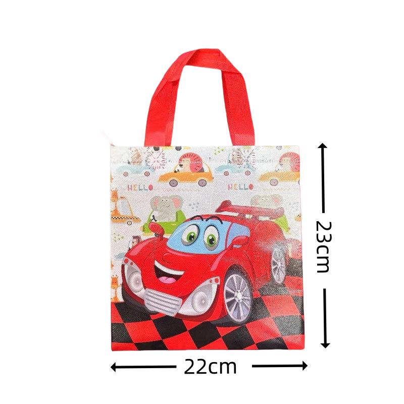 StoBag Cartoon Car Bags for Sweets Kids Birthday Gift Candy Treat Bag Cute Vehicle Party Favors Reusable Gift Packaging Boys