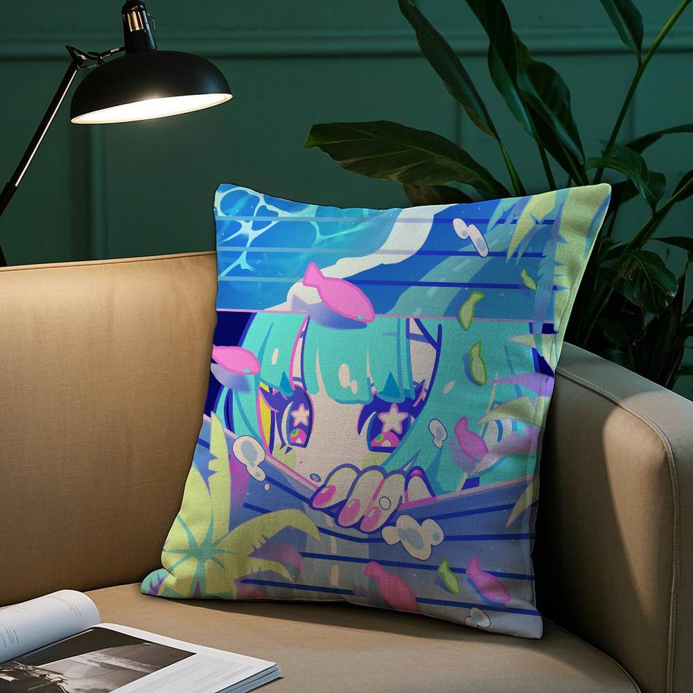 Anime Cute Girl M-Muse Dash Pillow Case Plush Fabric Soft Pillowcase Double Sided Print Sofa Cushion Cover Throw