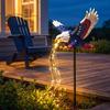 Bald Eagle Statues for Patios Solar Garden Stake Light, Patriotic Outdoor Resin Durable Wildlife Lawn Weather?Resistant Landscape Light Yard