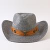 Popolare cappello da cowboy western classico europeo e americano intrecciato in paglia per uomo e donna moda outdoor stile OL cappello a cilindro intrecciato