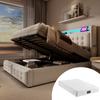 Upholstered Bed 140x200, Double Bed with LED Headboard and USB C Charging Function, Hydraulic Bed, Load Capacity 300 Kg, Beige, Cotton (With Mattress)