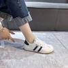 Retro German training shoes women's 2025 new spring and autumn popular flat-soled soft-soled leather-faced white shoes one-pedal casual shoes
