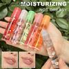 Random 1pcs Pearl Fruit Water Dudu Lip Oil Glass Lip Hel Transparent Lip Glaze Wasan Lip Bristle Hydratační a zvlhčující