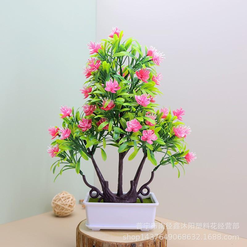 Artificial Rose Mini Potted Plant Decor Living Room Home Interior Plastic Floral Arrangement In Multiple Colors