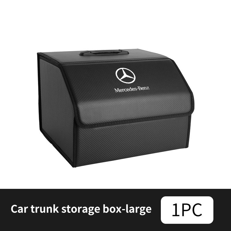 Car Leather Storage Box Trunk Stowing Tidying Folding Organizer Bag Accessories For Benz AMG Exclusive A C E R V Class CLA CLS