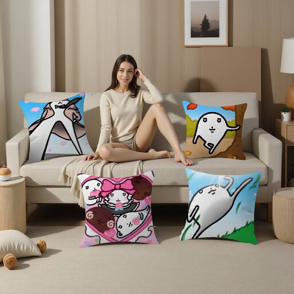 Cute Cartoon M-Mojjilong Cushion Cover Pillow Cover Decor Pillowcase Printed Cushion Case for Couch