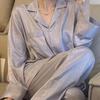 High-End Pajamas Women'S Autumn Temperament Olive Green Lapel Cardigan Long-Sleeved Loungewear Set