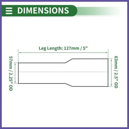 Mandrel Exhaust Pipe Adaptor Concentric Reducers 225" OD to 25" OD Silver Tone