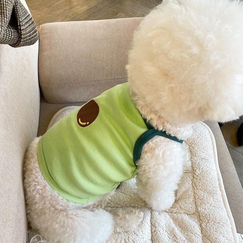 Dog Clothes Summer Thin Embroidered Avocado Sling Small and Medium Bigbear Puppy Cat Vest Pet Clothes