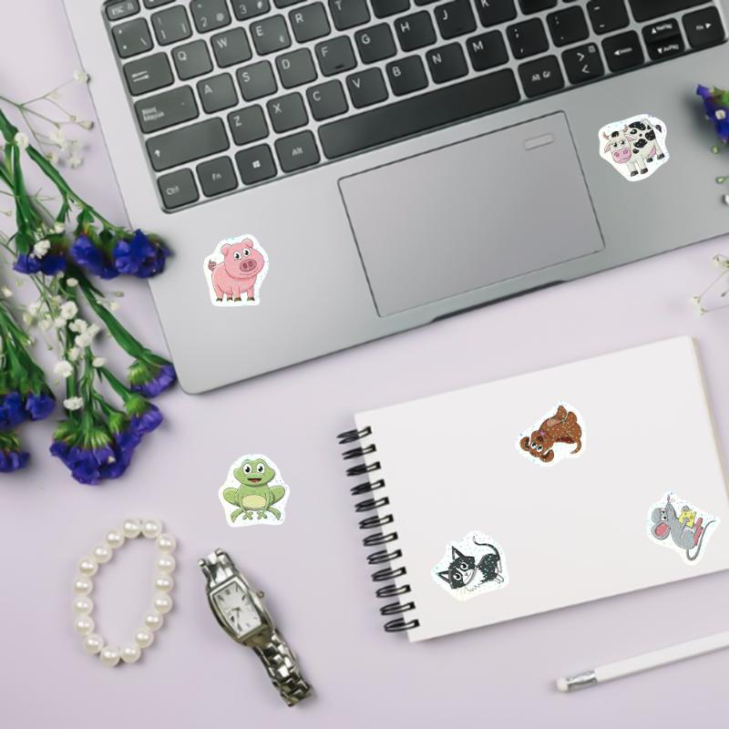 500Pcs/Roll Cute Animal Stickers Cartoon Self Adhesive Waterproof Decals Kids Diy Scrapbook Journal Reward Craft Decor Decals