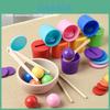 Wooden Color Sorting Cups With Fine Motor Training For Toddler Development