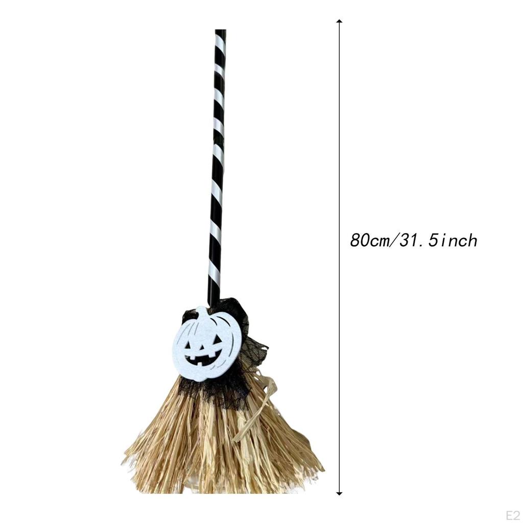 Halloween Witch Broom Cosplay Props 80cm Tall Auto Rotate Decor Flying for Festival