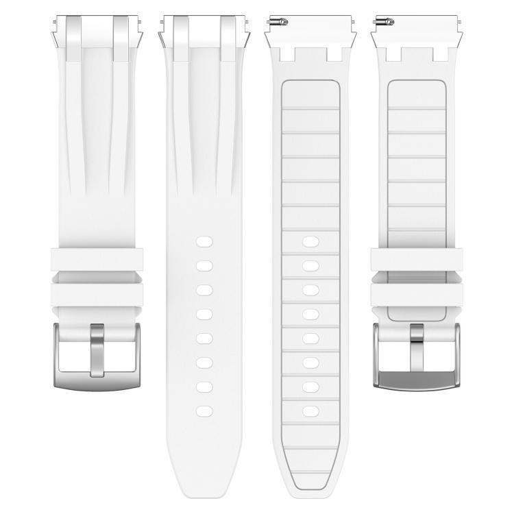 20mm Quick‑Release Silver‑Buckle Royal‑Style Silicone Watch Band Strap, Replacement Wrist Accessory for Huawei Watch GT3 42mm Smart Watch