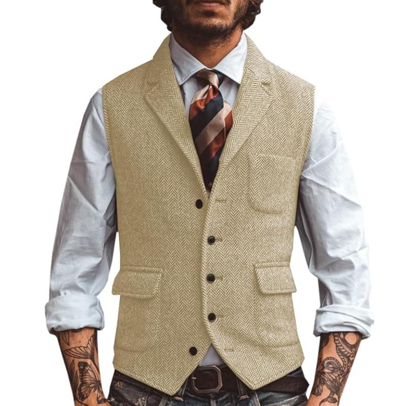 

Men Vest Brown Herringbone Business Waistcoat Jacket Casual Slim For Wedding Groom Banquet Gilet Vest Men s clothing 7XL шампанського