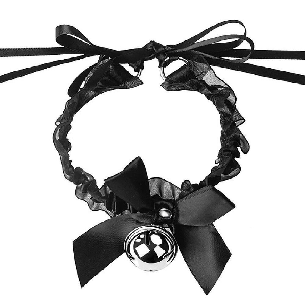 Sex Lace Neck Women's Neck Ring Collar Lace Bow Maid Cute Sex Accessories Bell Collar