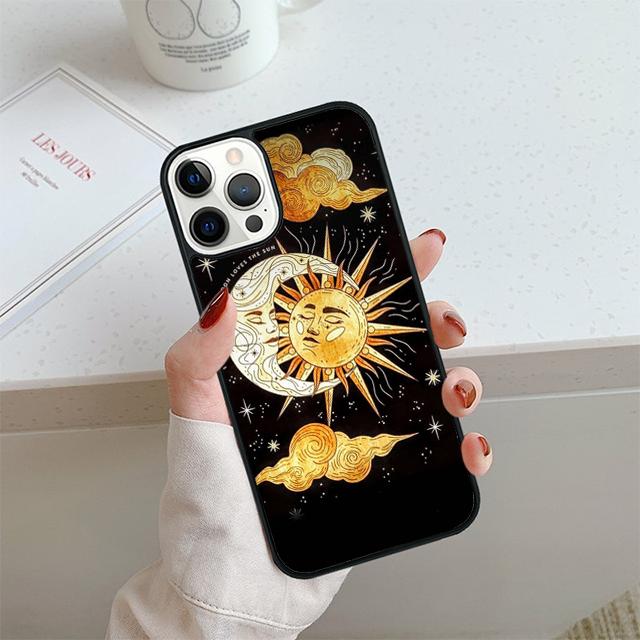 Sonne und Mond Gesicht Handyhülle Für iPhone 17 Air 13 12 14 15 16 Hülle Für Apple 14 15 16 Pro Max Plus Coque