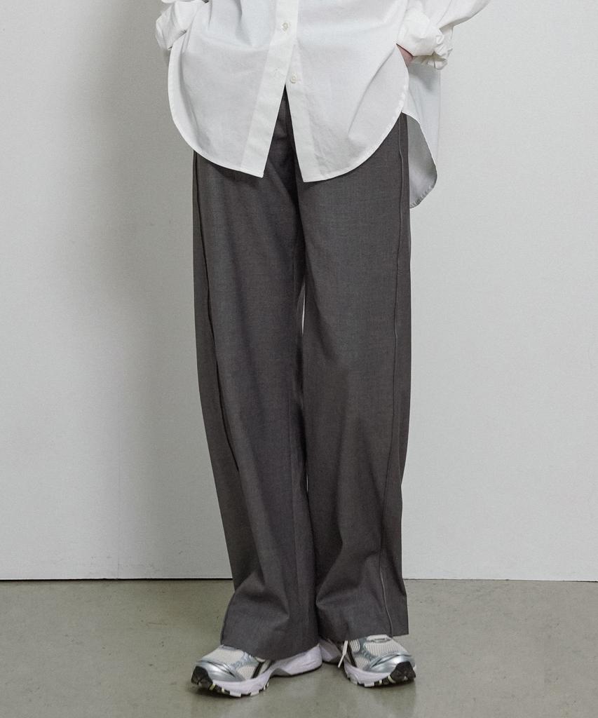 Siyajyu Sipt7143 Curved Track Slacks_Melange Gray