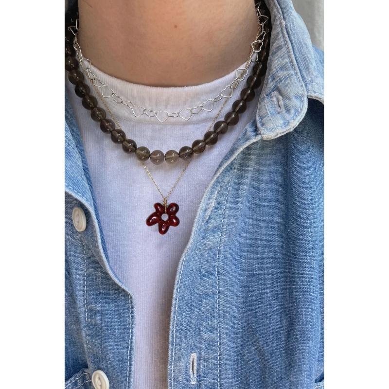 Small Flower Choker Floral Pendant Necklaces Pendant Necklace Alloy Material Pendant Choker Y2K Neck Jewelry for Daily