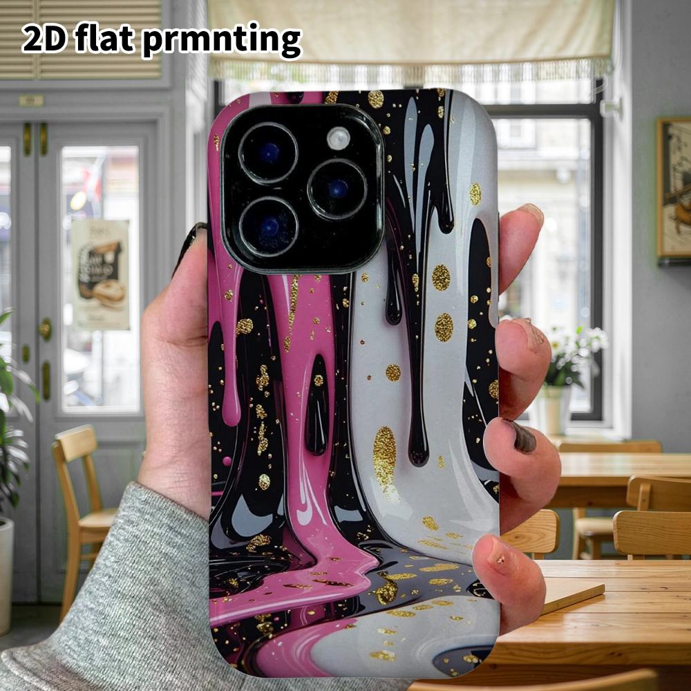 Phone Case: 2D Flat Design Suitable for iPhone 18 17 16 15 14 13 Pro Film Protective Case, Couple Style, Pink, Black, White, Christmas and Halloween G