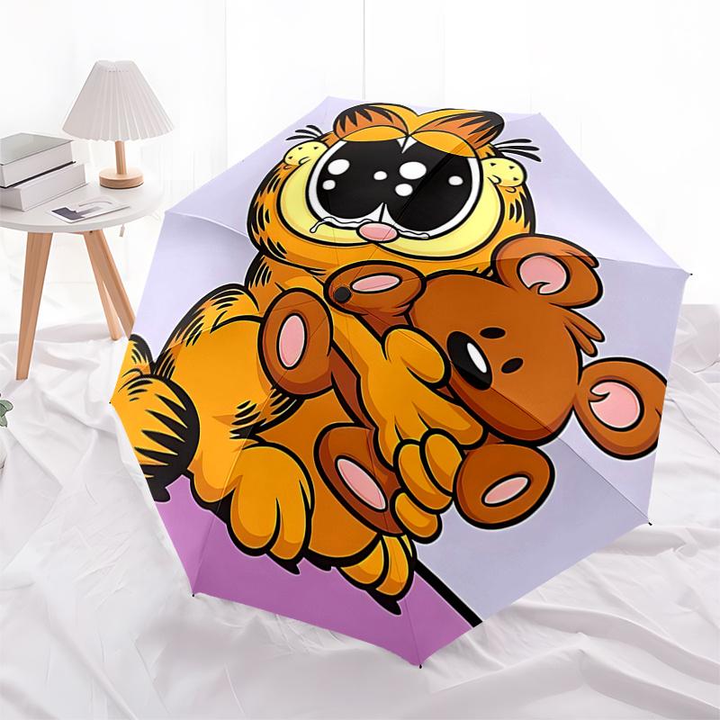 

Garfield Teddy Bear Rain Umbrella: Automatic Opening & Closing, Foldable Design, 8-Bone Iron Frame, Outdoor Use, Perfect Gift for Fans and T