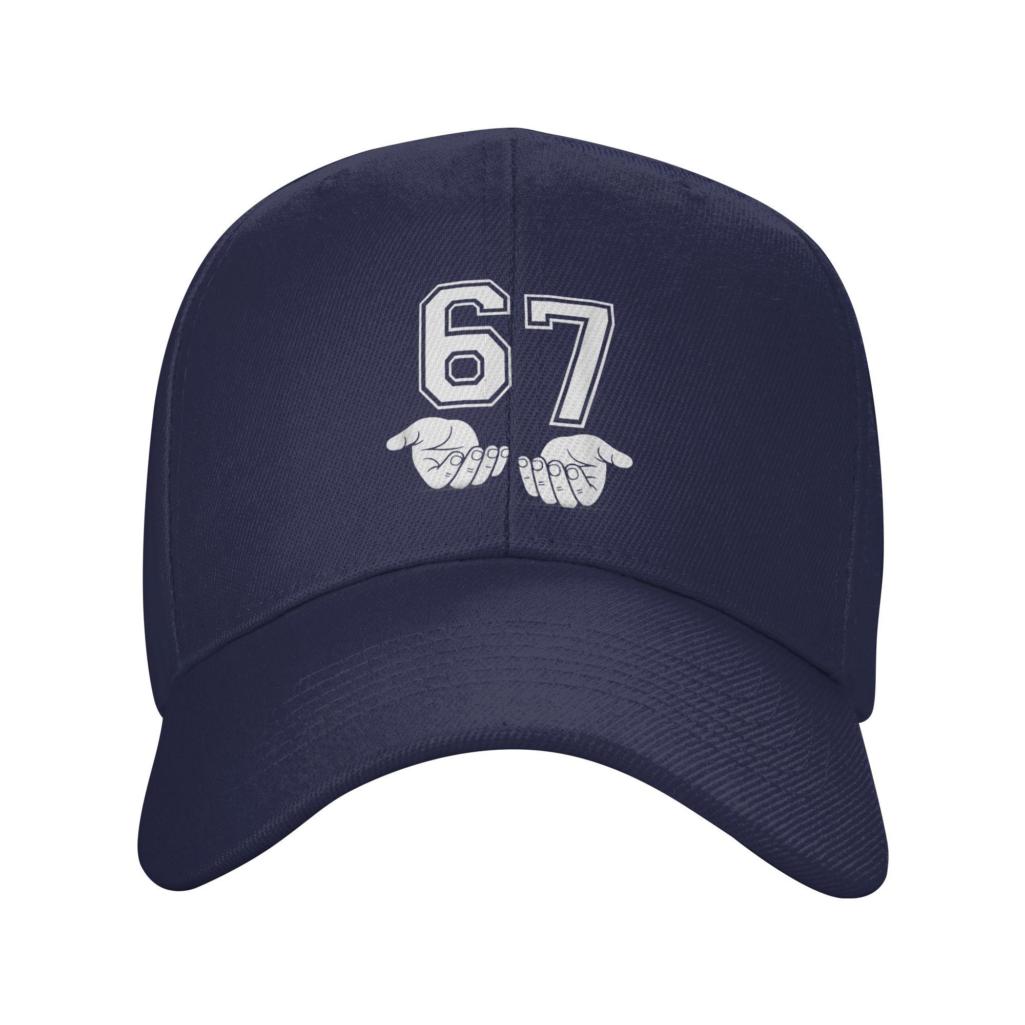

Six Seven 67 Minimal Number Design with Open Hands Casual Baseball Cap Outdoor Sports Trucker Hat Summer Sun Men Baseball Caps One Size