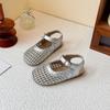 Girls' Summer Sandals, Braided Stylish Soft-Soled Closed-Toe Sandals for Middle-Aged Children, Fashionable Versatile Trendy Shoes for Girls.