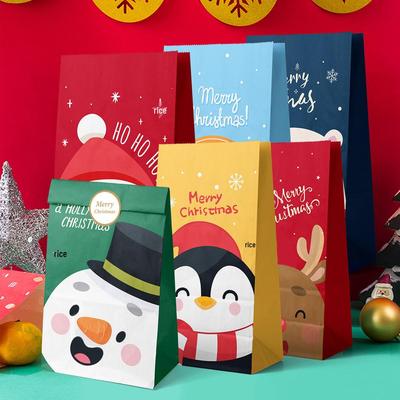 Flachboden-Geschenktüte mit Weihnachtsmann für die Weihnachtsfeiertage Apfelverpackung