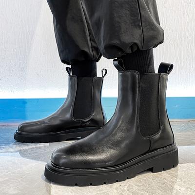 Smoke Boots Platform Martin Boots Men'S Chelsea Medium Boots 45 Korean Edition Tide Boots 46 6032-A