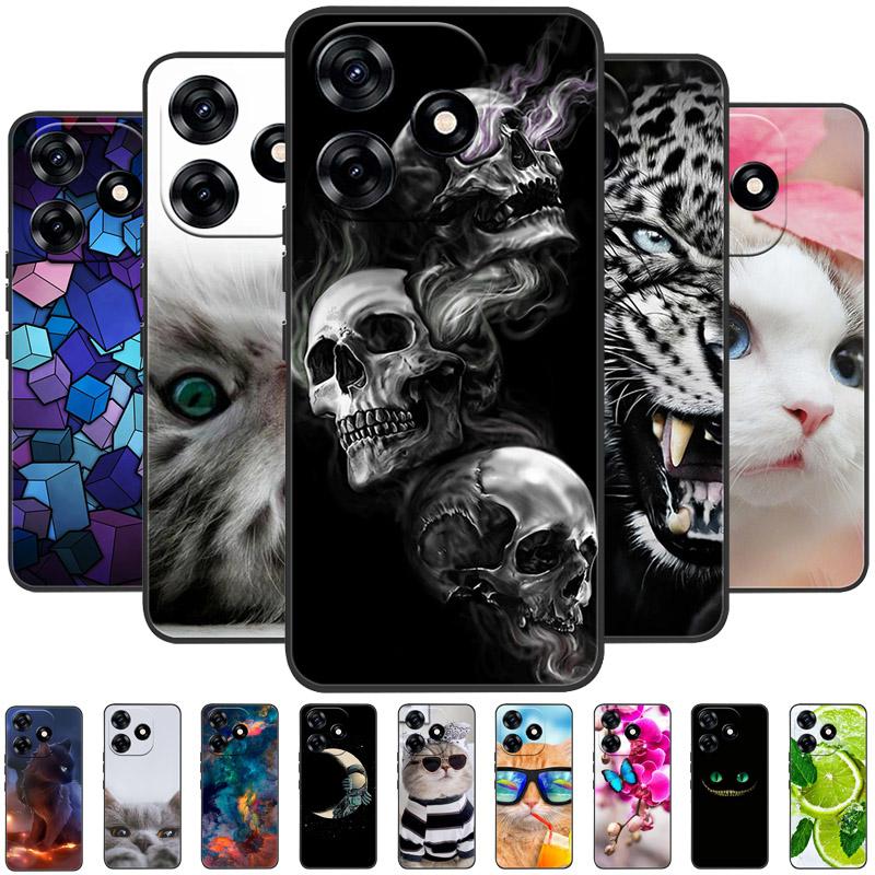 For Tecno Spark 10 Case Back Cover Spark10 Cute Cartoon Flower Skull Soft Silicone Phone Cases For Tecno Spark 10C Fundas Coque