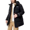 FILA Solid Color Mid-Length Letter Logo Hooded Down Jacket Men Outerwear Black F51M249904F-BK